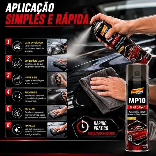 Cera Automotiva Spray Mp10 300ml Brilho Intenso Proteção