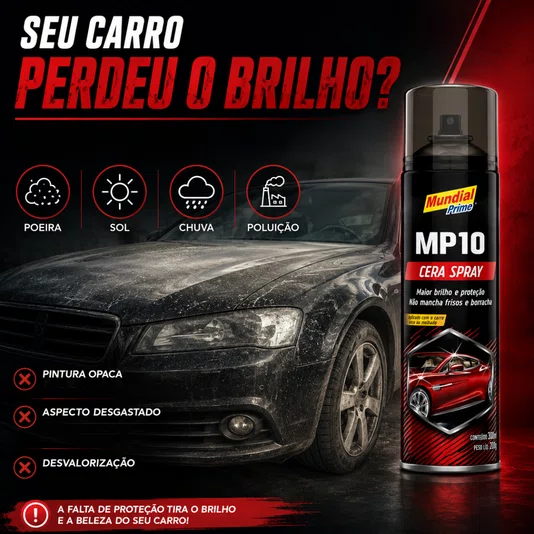 Cera Automotiva Spray Mp10 300ml Brilho Intenso Proteção