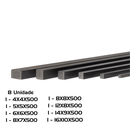 Chavetas 4x4 5x5 6x6 8x7 8x8 12x8 14x9 16x10 8 Unidade