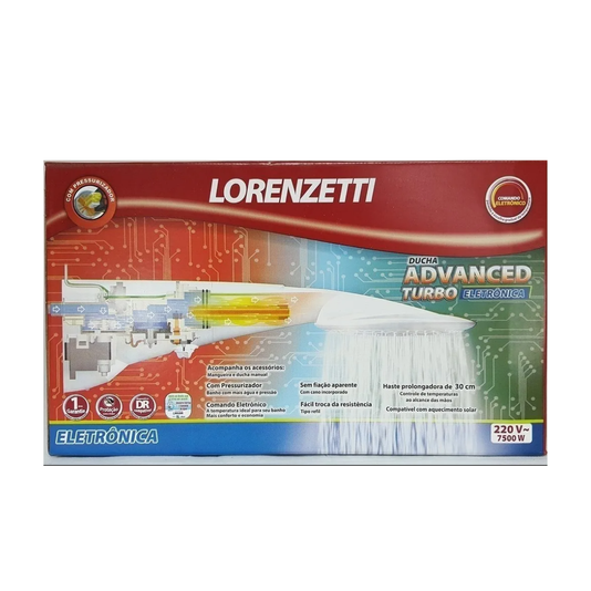 Chuveiro Ducha Advanced Eletrônica Turbo 7500w 220v Lorenzetti