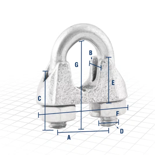 Clip para Cabo de Aço 3/8 9,53mm Galvanizado Vonder 10 UND