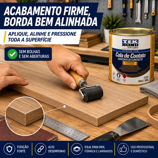 Cola de Contato Adesivo Marcenaria Fita de Borda Mdf 400g