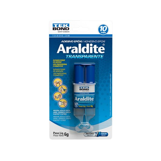 Cola Epoxi Adesivo Líquido Araldite Seringa 6g Tekbond