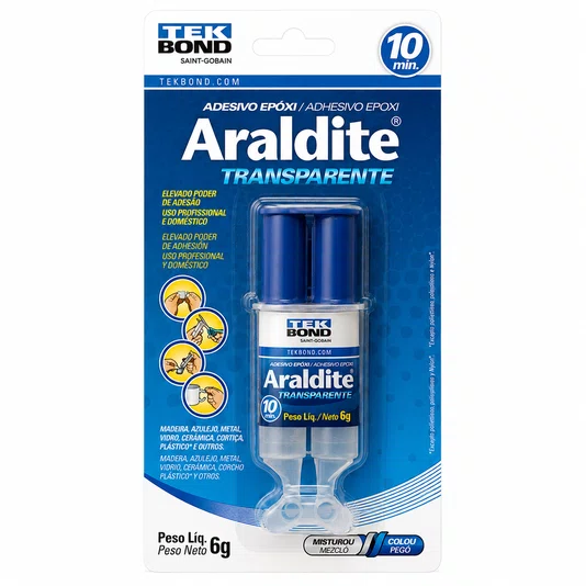 Cola Epoxi Adesivo Líquido Araldite Seringa Metal Madeira 6g