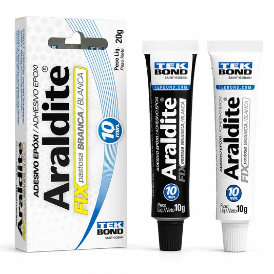 Cola Epoxi Araldite Fix Branco Reparos Cerâmica Concreto 20g