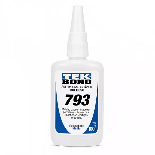 Cola Instantânea Adesivo 793 Bico Antientupimento 100g Tekbond
