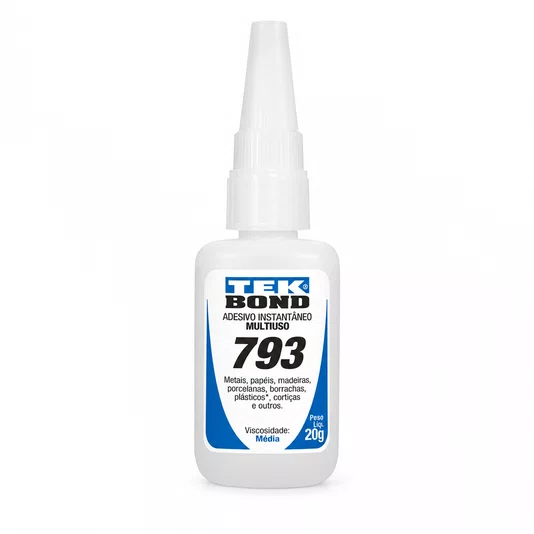 Cola Instantânea Adesivo 793 Bico Antientupimento 20g Tekbond