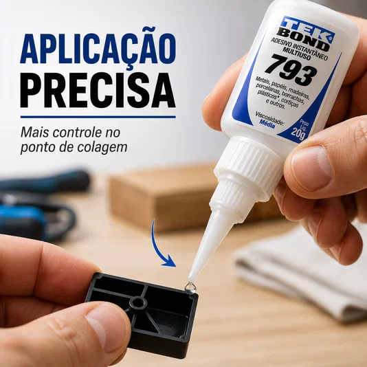Cola Instantânea Adesivo 793 Bico Antientupimento 20g Tekbond