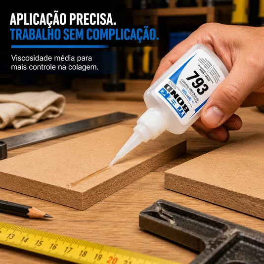 Cola Instantânea Adesivo Bico Antientupimento Madeira 50g