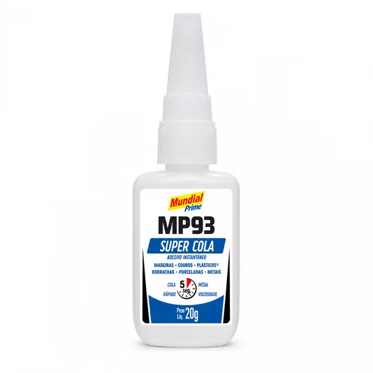 Cola Instantânea 20g Mp93 Multiuso Madeira Plástico Metal