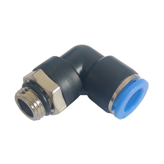 Conector Cotovelo Rosca Macho Bsp 1/4 para Tubo 6mm Conexão Rápida