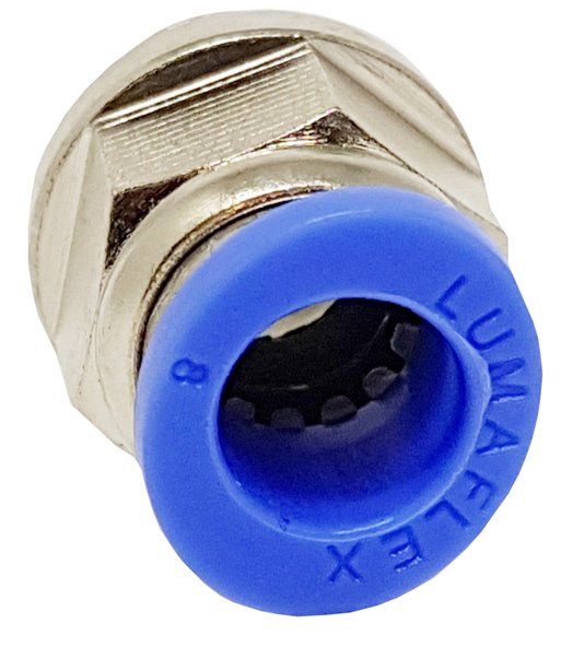 Conector Reto Rosca Macho 1/4 para Tubo 10mm Conexão Rápida.