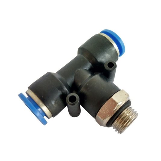 Conector T Rosca Macho Central Bsp 1/4 para Tubo 8mm Conexão Rápida