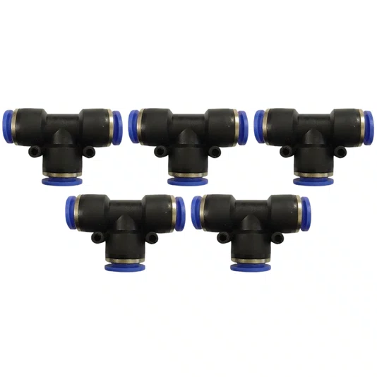 Conexão Pneumatica União T 8mm Emenda Tubo Pun - 5 Und