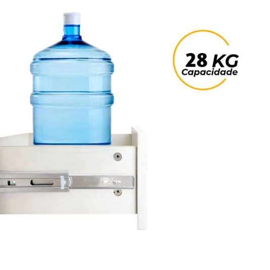 Corrediça Gaveta Trilho Telescópico 30cm Larga H45 Par 28kg