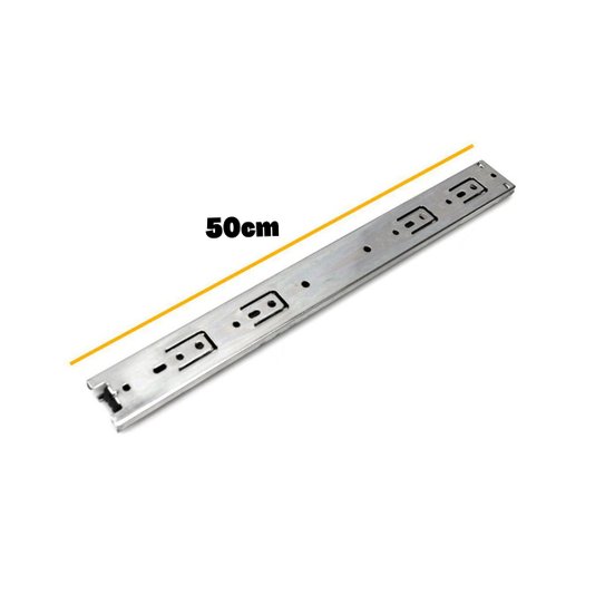 Corrediça Gaveta Trilho Telescópico 50cm Larga H45 Par 30kg