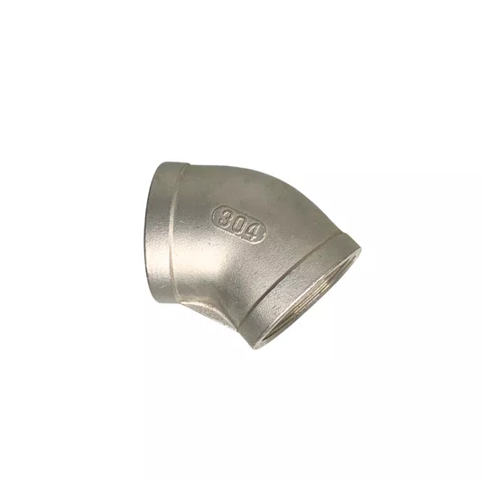 Cotovelo 45 Aço Inox Rosca Femea 3/4 Polegada Conexão Npt