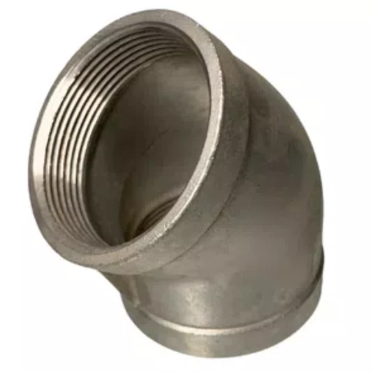 Cotovelo 45 Inox Rosca Femea 3/4 Polegada Conexão Npt 5UN