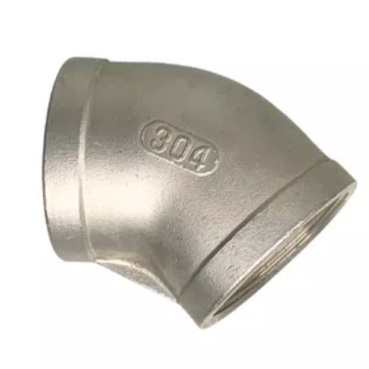 Cotovelo 45 Inox Rosca Femea 3/4 Polegada Conexão Npt 5UN