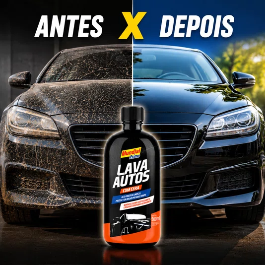 Lava Autos com Cera 500ml Limpeza Profunda Brilho Intenso