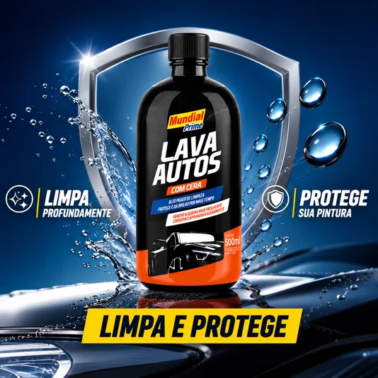 Lava Autos com Cera 500ml Limpeza Profunda Brilho Intenso