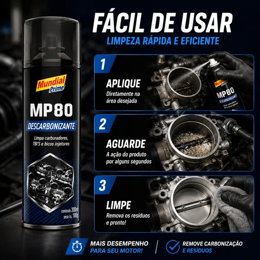 Descarbonizante Spray Mp80 300ml Limpa Tbi Carburador