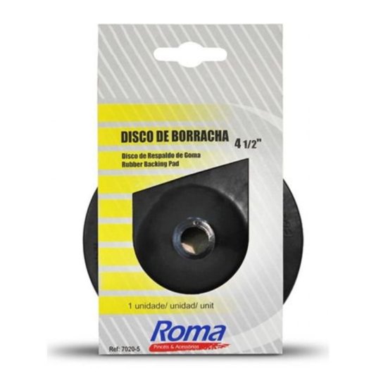 Disco de Borracha para Lixadeira 4.1/2 Polegadas - Roma