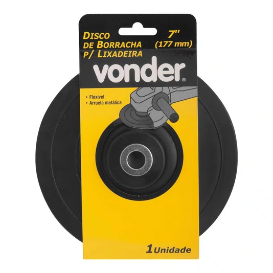 Disco de Borracha para Lixadeira 7 Polegadas Vonder