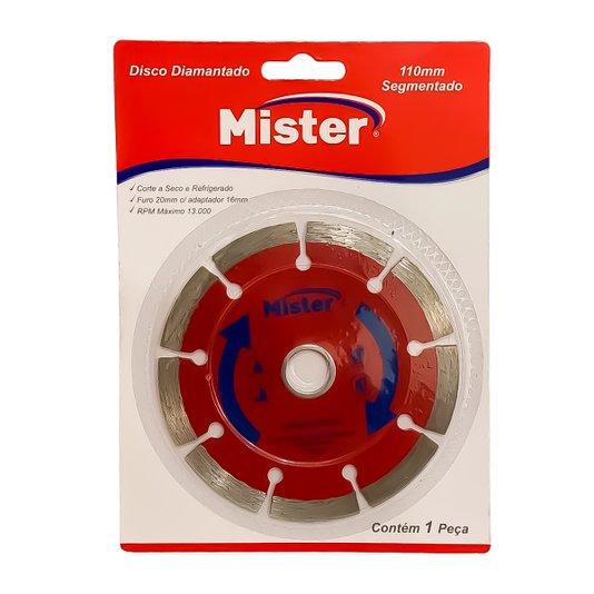 Disco de Corte Diamantado 110 X 20 Pol. Segmentado - Mister