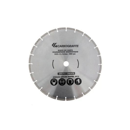 Disco de Corte Diamantado Segmentado 350mm Carbografite