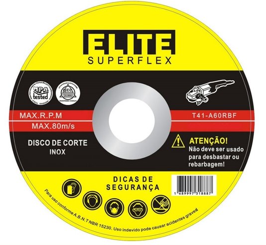 Disco de Corte Fino 115mm X 1.0 - 4.1/2 Furo 7/8 Elite
