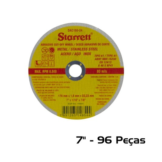 Disco de Corte Fino 7 x 1/16 x 7/8 Pol. 96 Und Starrett