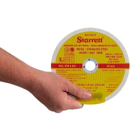 Disco de Corte Fino 7 X 1/16 X 7/8 Polegadas Starrett