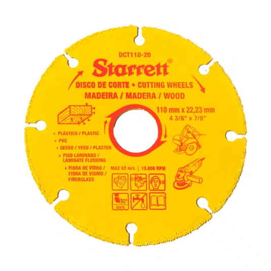 Disco de Corte para Madeira Tungstenio 110 X 20mm Starrett