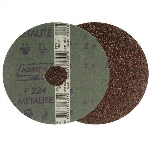 Disco de Lixa 4.1/2- 115mm Grão 16 Metalite com 10 Un Norton.