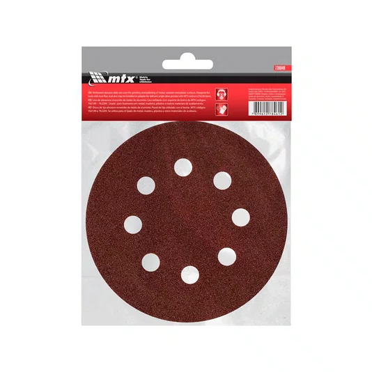 Disco Lixa 125mm Grão 220 8 Furos Lixadeira Orbital 5 Peças
