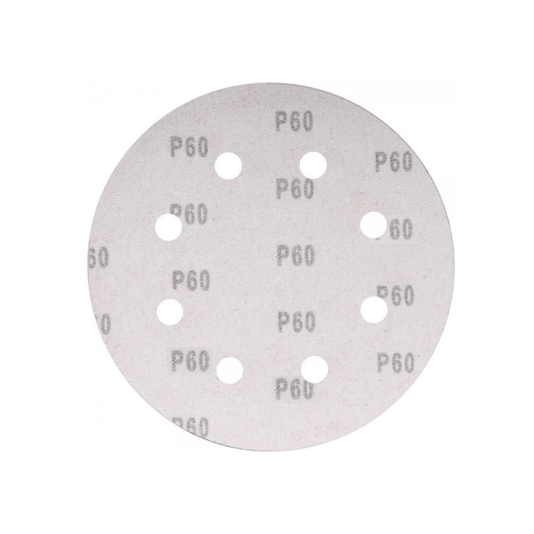 Disco Lixa 125mm Grão 60 Pluma 8 Furos 10 Unidade