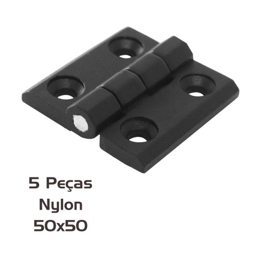 Dobradiça Nylon 50 x 50 Para Máquinas Industriais 5 Und