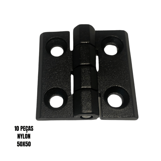 Dobradiça Nylon 50 x 50 Para Máquinas Industriais 10 Und