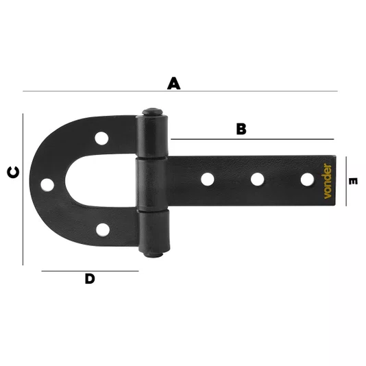Dobradiça para Porteira Tipo Ferradura N.0
