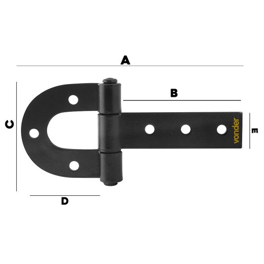 Dobradiça para Porteira Tipo Ferradura N.4