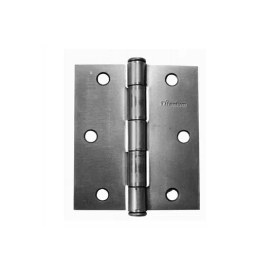 Dobradiça Pino Simples Reforçada Polida 3.1/2 Polegadas - Titanium