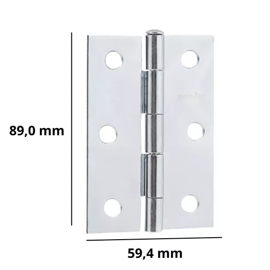 Dobradiça Pino Simples Zincada 3.1/2 Polegadas Vonder