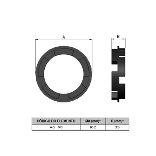 Elemento de Borracha para Acoplamento Ag Gr Cg 168 Acriflex