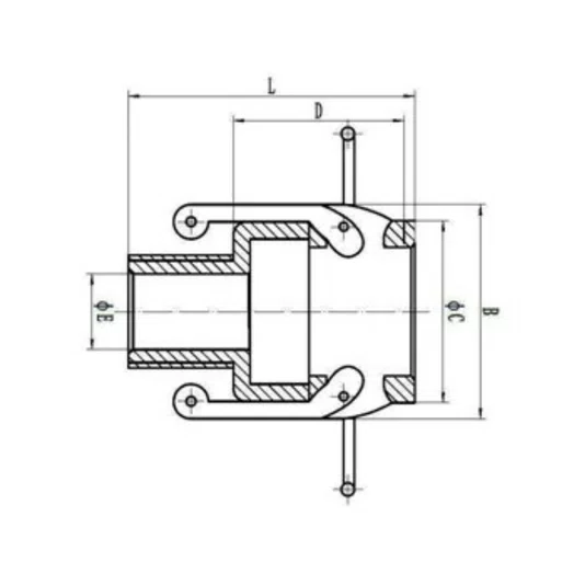Engate Rápido Camlock Tipo B Rosca Macho 1/2 Bsp Inox 304