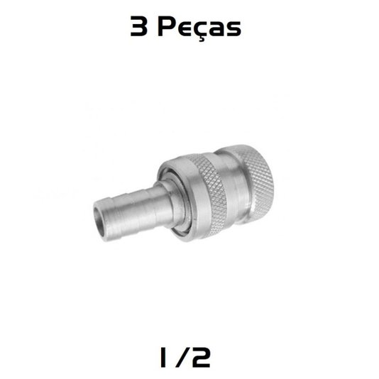 Engate Rápido de Aluminio 1/2 Cerveja Artesanal 3 Und