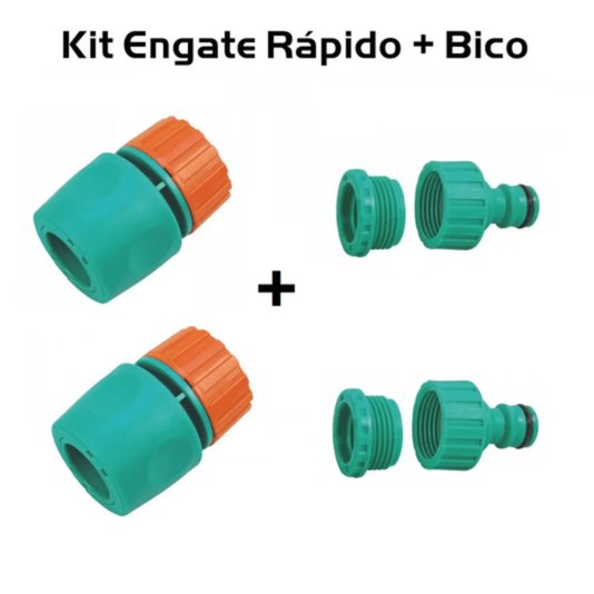 Engate Rapido Plastico com Bico Mangueira Jardim 2 pçs Tramontina