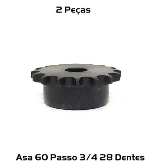 Engrenagem Simples Asa 60 Passo 3/4 28 Dentes 2 Und
