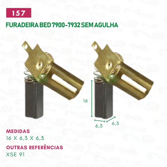 Escova Carvão Furadeira Black Decker 7900-7932 Sem Agulha