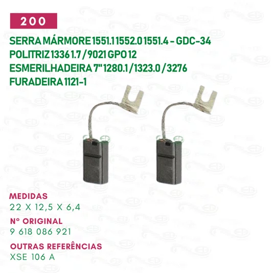 Escova Carvão Serra Marmore 1551.1 (gdc-34) / Politriz 1336